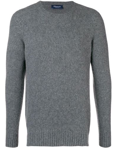 Drumohr Crew Neck Brushed Sweater - Grey