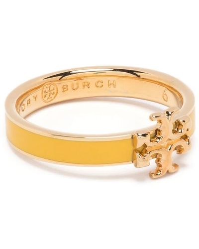 Tory Burch Ring Met Gegraveerd Logo - Metallic