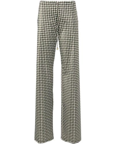 Fisico Geometric-print Wide-leg Trousers - Grey