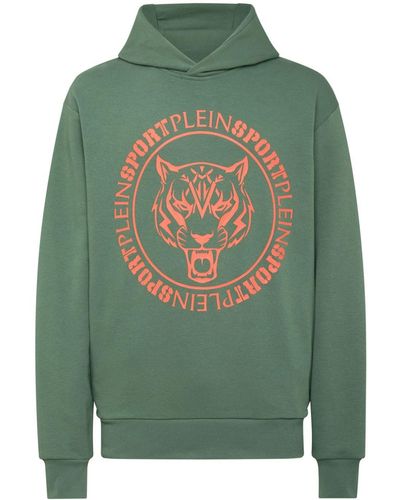 Philipp Plein Sweatshirt mit Tiger - Grün