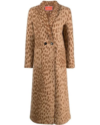 La DoubleJ Animal-print Duster Coat - Brown