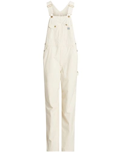 Polo Ralph Lauren Salopette en jean à coupe droite - Blanc