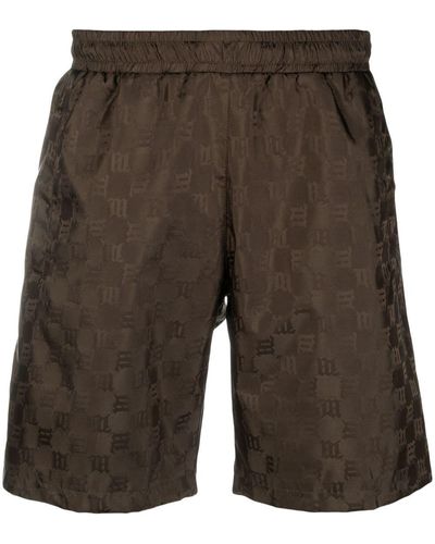 MISBHV Short de sport à logo imprimé - Gris