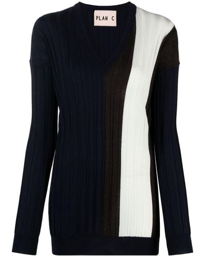 Plan C Long-sleeve Merino Sweater - Blue