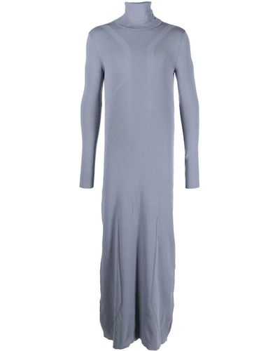 A BETTER MISTAKE Roll-neck Knitted Jumper Dress - Blue