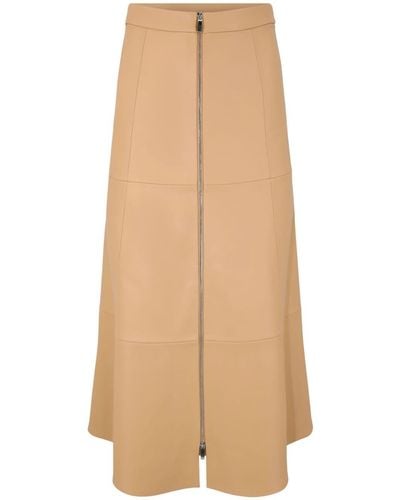 Alexis Kova Zipped Midi Skirt - Natural