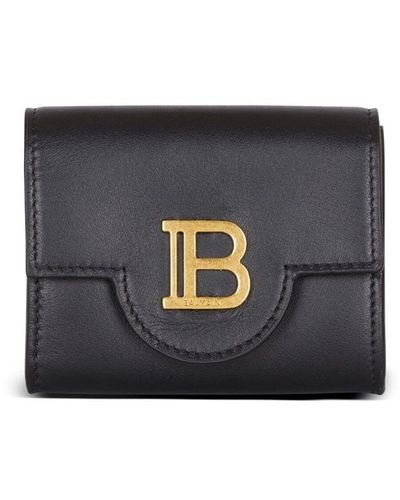 Balmain Porte-monnaie B-Buzz en cuir - Noir