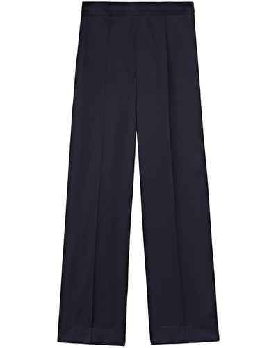 Jil Sander Pantalon ample à taille-haute - Bleu
