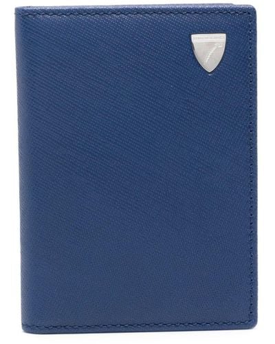Aspinal of London Double-fold Leather Card Holder - Blue