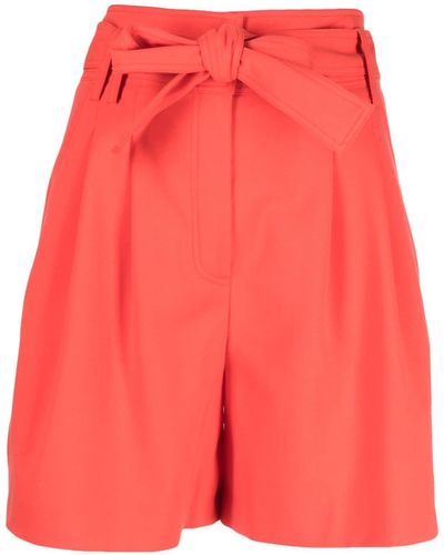 Sonia Rykiel Pantalones cortos de vestir con cintura lazada - Rojo