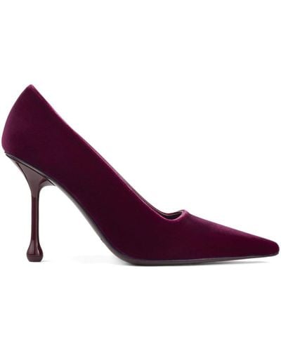 Jimmy Choo Ixia 95mm Velvet Court Shoes - Purple