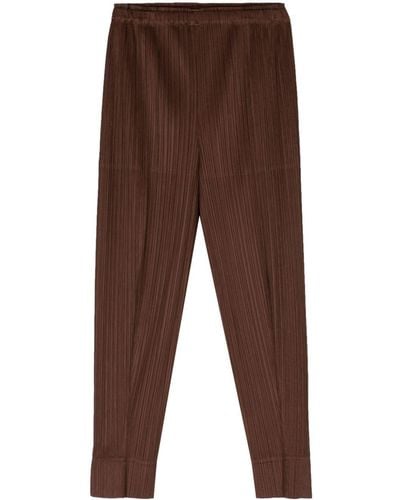 Pleats Please Issey Miyake Monthly Colours: September Tapered Trousers - Brown