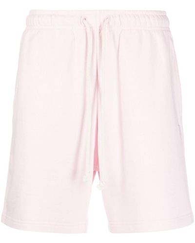 Acne Studios Logo-appliqué Cotton Track Shorts - Pink