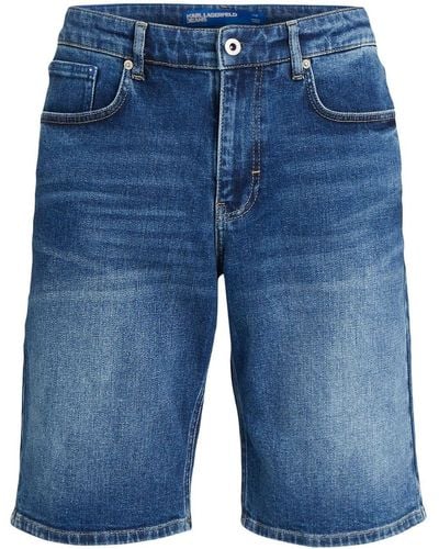 Karl Lagerfeld Logo-patch Denim Bermudas - Blue