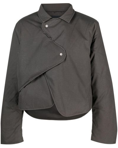 HELIOT EMIL Concordance Asymmetric Padded Jacket - Grey