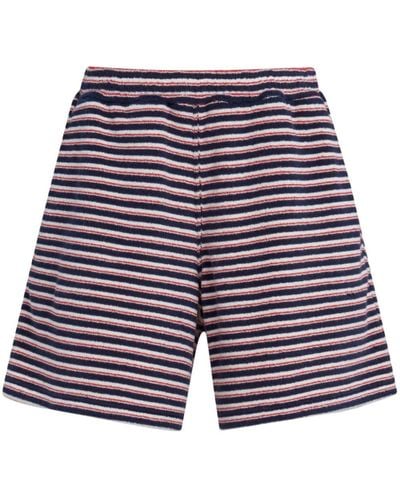 Marni Stripe-print Slip-on Shorts - Blue