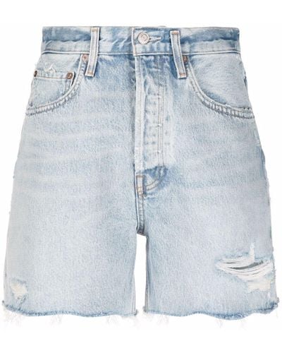 Agolde Jeans-Shorts im Distressed-Look - Blau
