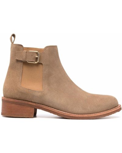 Tila March Bottines en cuir à boucle - Marron