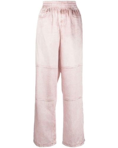 DIESEL Elasticated-waistband Trousers - Pink