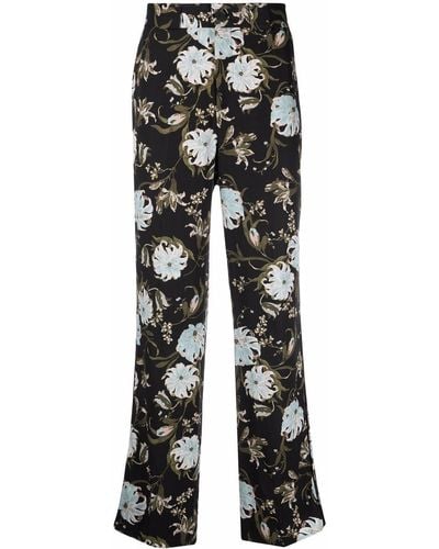 Erdem Lionel Floral-print Pajama Pants - Black
