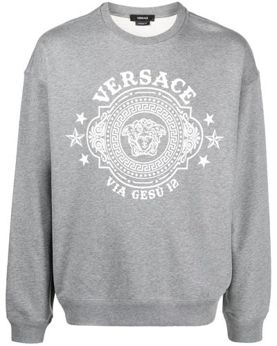 Versace Sweatshirt mit Medusa-Patch - Grau