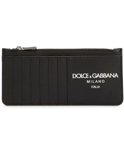 Dolce & Gabbana Portafoglio in pelle con stampa - Nero