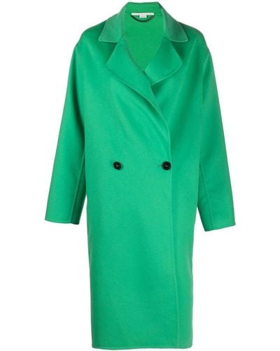 Stella McCartney Manteau en laine à boutonnière croisée - Vert