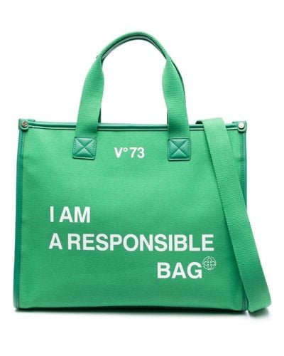 V73 Borsa tote Responsibility - Verde