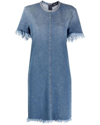 Fabiana Filippi Frayed Denim Dress - Blue