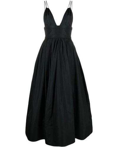 Philosophy Di Lorenzo Serafini V-neck A-line Midi Dress - Black
