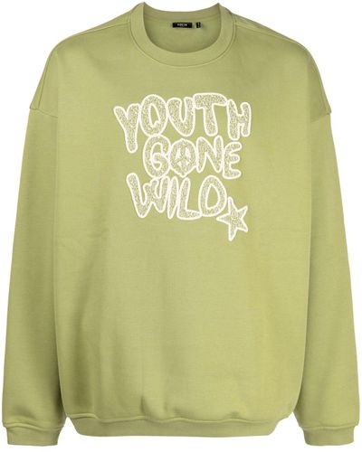 FIVE CM Embroidered Youth Gone Wild Sweatshirt - Green