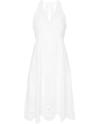 Twin Set Guipure-detail Midi Dress - White