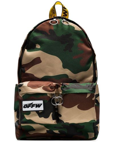 Off-White c/o Virgil Abloh Green Camouflage Industrial Strap Backpack