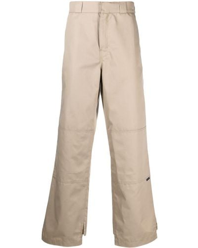 Palm Angels Pants With Logo - Natural