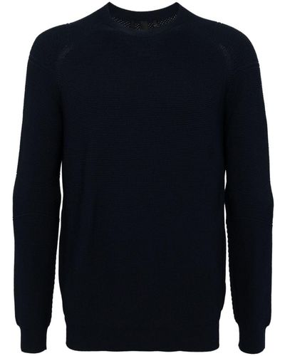 Alpha Tauri Crew-neck Knitted Sweater - Blue