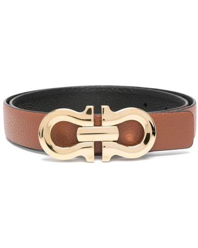 Ferragamo Reversible Gancini Leather Belt - ブラウン