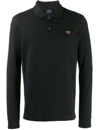 Paul & Shark Logo Embroidered Polo Shirt - Black