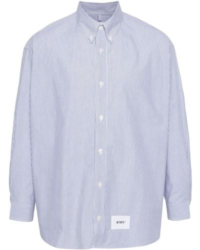 WTAPS Protect Striped Cotton Shirt - Blue