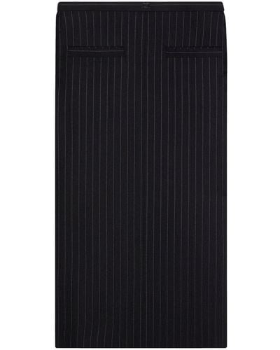 Courreges Heritage Pinstripe Long Skirt - Black