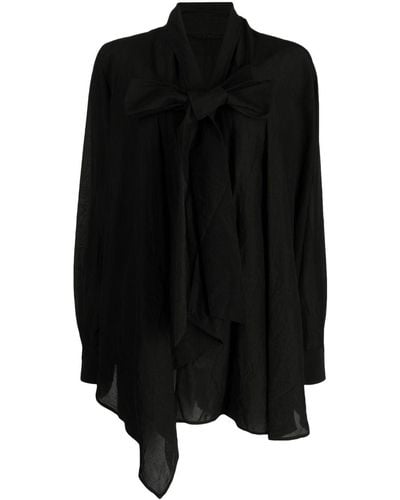 Forme D'expression Knot-detailing long-sleeve blouse - Nero