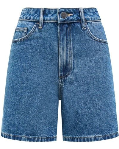12 STOREEZ Ausgestellte Jeans-Shorts - Blau