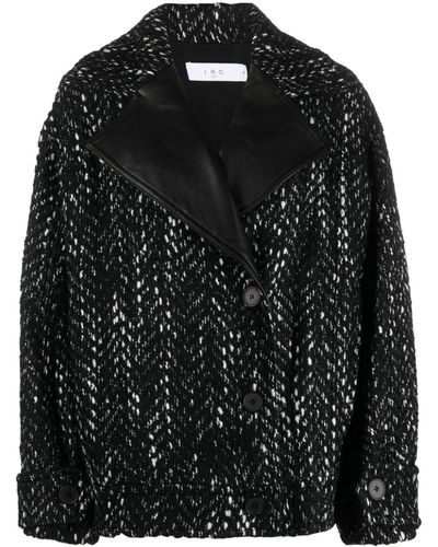 IRO Lusia Button-up Bouclé Coat - Black