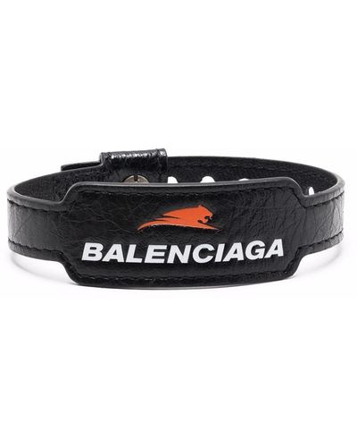 Balenciaga ロゴ ブレスレット - ブラック