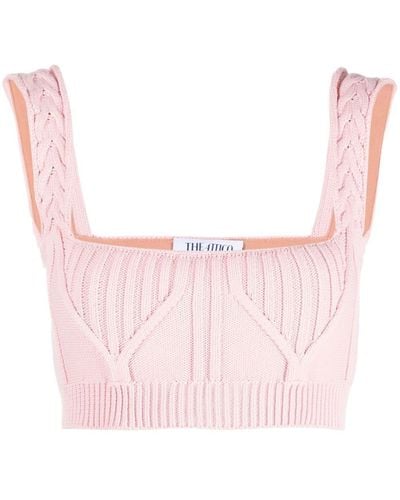 The Attico Miles Cropped-Top - Pink