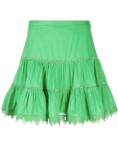 Charo Ruiz Argy Tiered Miniskirt - Green