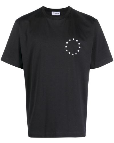 Etudes Studio Star-print Cotton T-shirt - Black