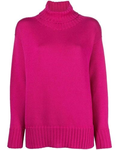 Drumohr Roll-neck Ribbed-trim Sweater - Pink
