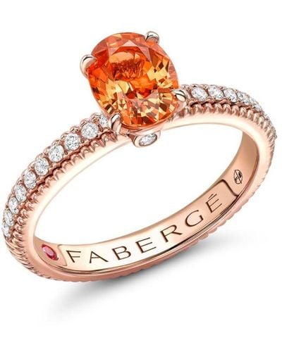 Faberge 18kt Rose Gold Colours Of Love Multi-stone Ring - Pink