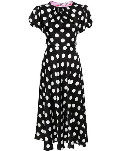 Parlor Polka-dot Midi Dress - Black