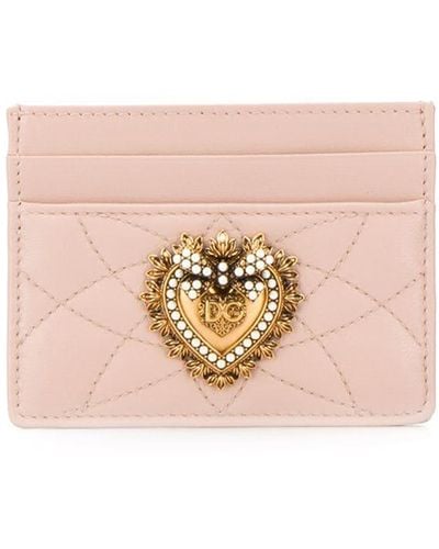 Dolce & Gabbana Devotion Quilted Card Holder - Pink